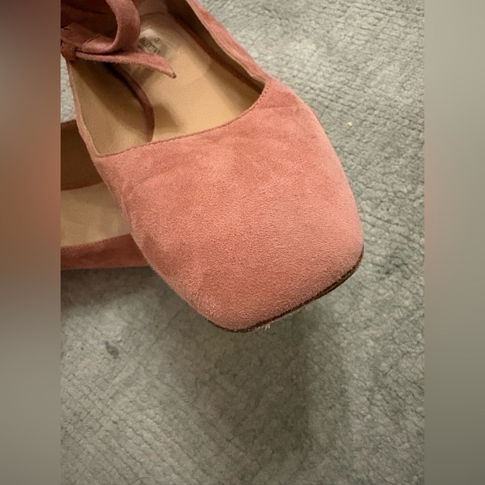 Valentino Dusty Pink Suede Ballet Flats 37.5 - Picture 12 of 15